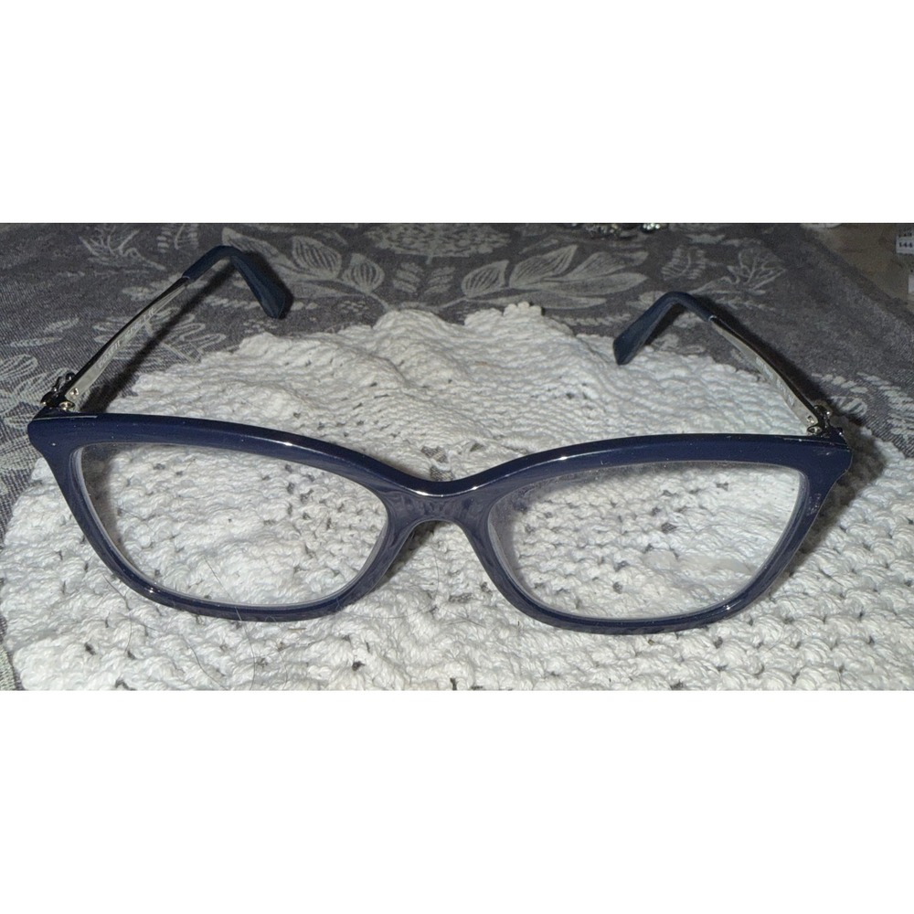 Coach HC 6146U Navy Blue Eyeglass Frames Women Rectangular Silver Logo 55-16-140